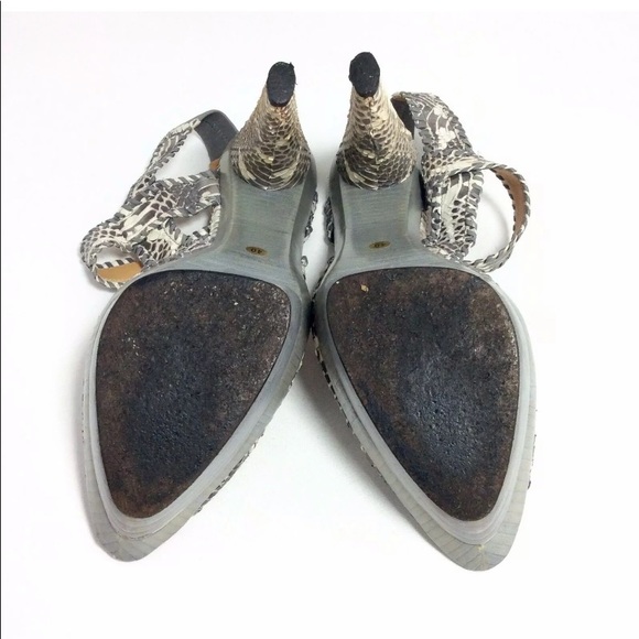 Devi Kroell Python Platform Ankle Strap Heels - Picture 5 of 7